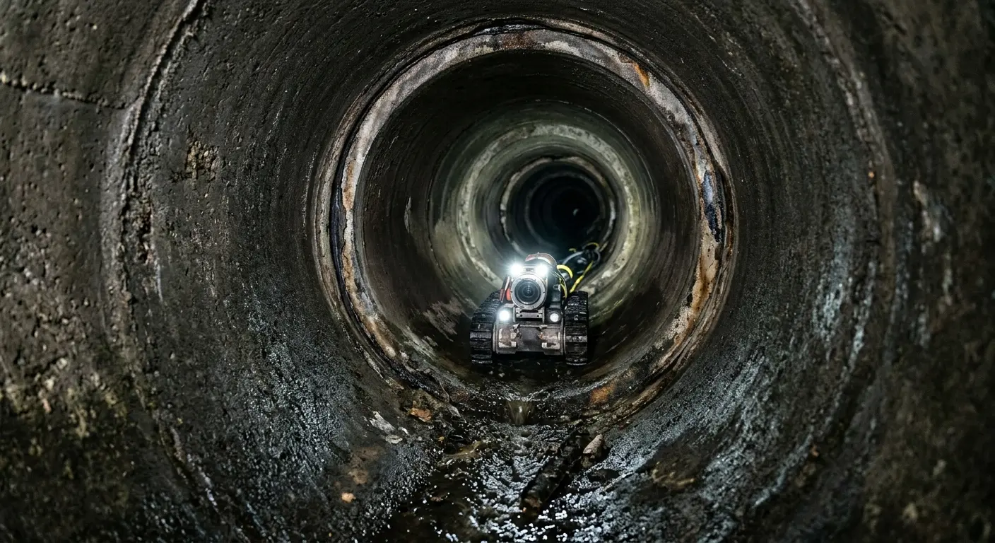 Robotic sewer camera inspecting pipe interior for Sewer Line Cleaning in Key West